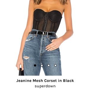 superdown Jeanine Mesh Corset Top in Black